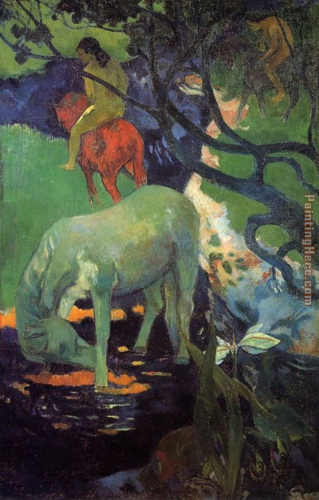 The White Horse painting - Paul Gauguin The White Horse art painting